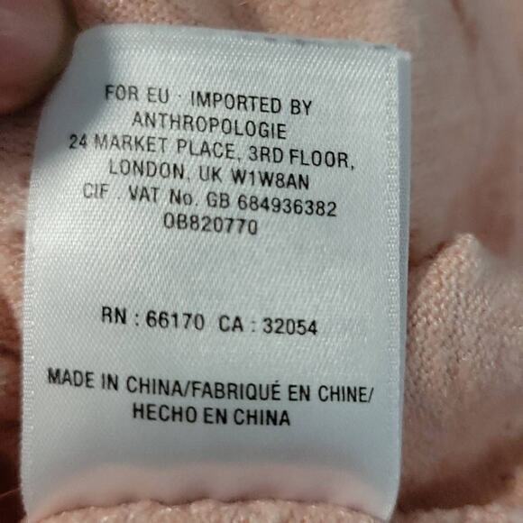 Anthropologie Akemi +Kin Sylvie Pointelle Pink Long Sleeve Top Size Extra Small - Picture 8 of 8